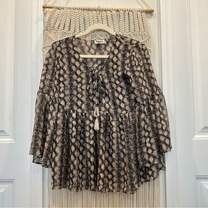 Reptile skin pattern blouse